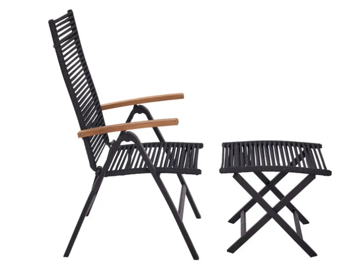 Garden FLAIR Positionsstuhl Garten LEIF schwarz /Rope