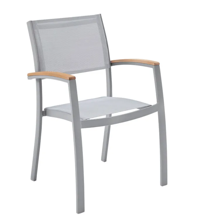 Garden FLAIR Stapelstuhl Garten SALZBURG 88 cm Alu /hellgrau