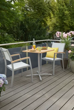 Garden FLAIR Stapelstuhl Garten SALZBURG 88 cm Alu /hellgrau