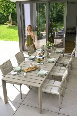 Garden FLAIR Stapelstuhl Garten ROEN 2er Set champagner /taupe