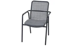 Garden FLAIR Stapelstuhl Garten REPTON ROPE 2er Set anthrazit /hellgrau