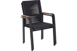 Garden FLAIR Stapelstuhl Garten LEIF schwarz /Rope