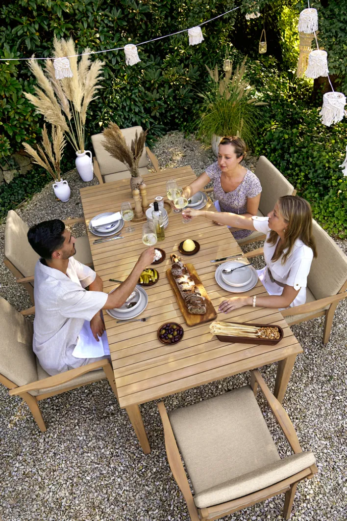 Garden FLAIR Stapelstuhl Garten TIBET 2er Set naturfarbig /beige