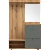 Garderobe ALVA 110 x 200 cm Braun/Salbei
