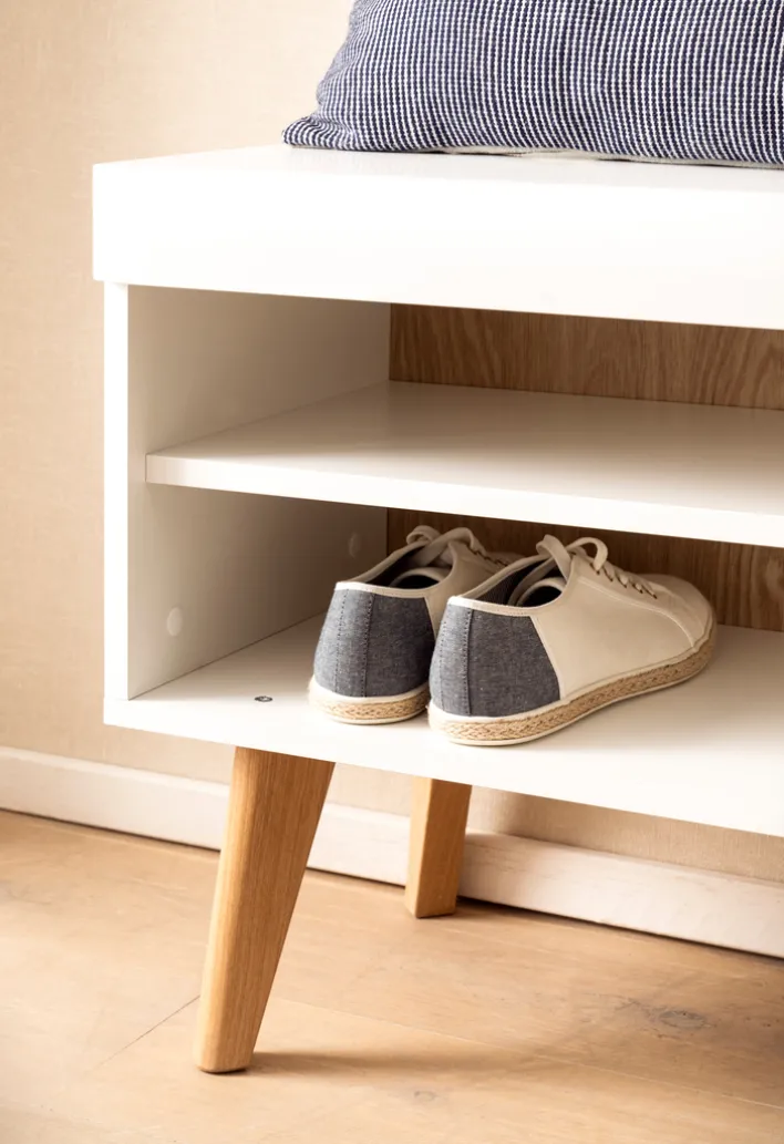 Garderobe SVANTE_TORGE 107 x 197 cm weiß/braun