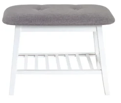 Garderobenbank 60 x 44 cm Weiß/ Grau