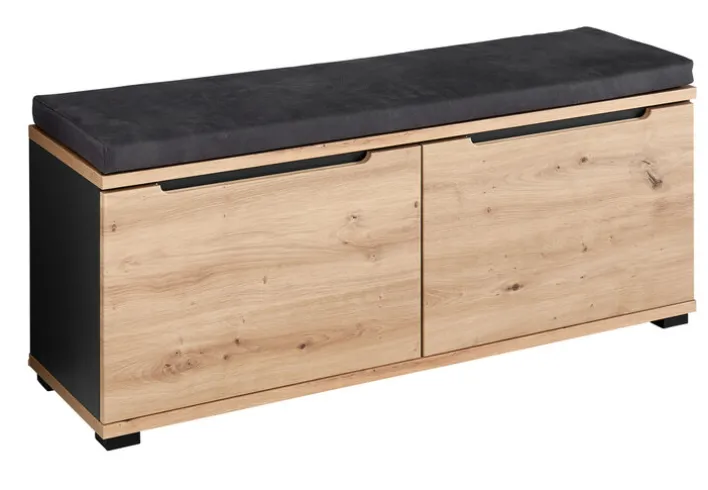 Garderobenbank SEDEO 120 x 50 cm Artisan Eiche-Dekor / Graphit