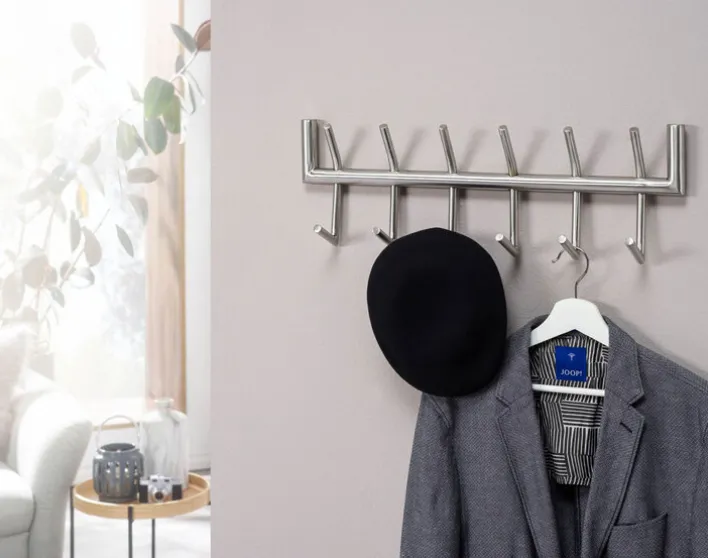 Garderobenleiste 60 x 19 cm silberfarbig