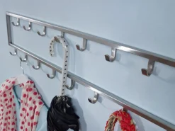 Garderobenleiste 80 x 20 cm Silberfarbig