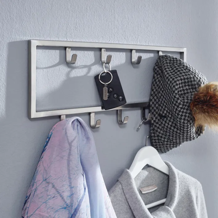 Garderobenleiste 50 x 20 cm silberfarbig