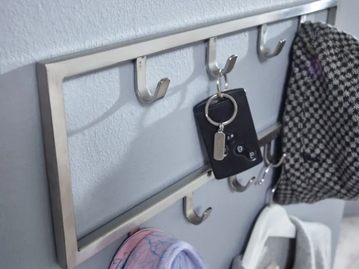 Garderobenleiste 50 x 20 cm silberfarbig