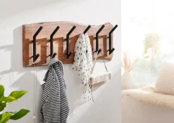 Garderobenpaneel 100 x 29 cm Akazienholz massiv