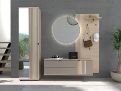 Garderobenpaneel 70 x 175 cm Riva-Eiche-Dekor/schwarz