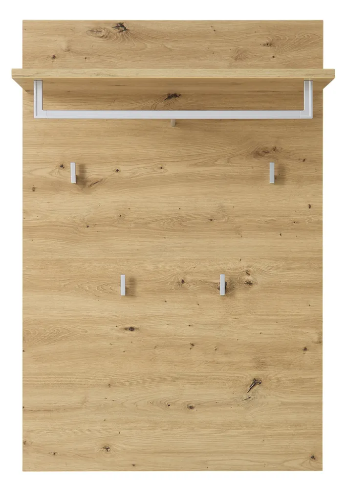 Garderobenpaneel 78 x 117 x 30 cm braun/silberfarbig