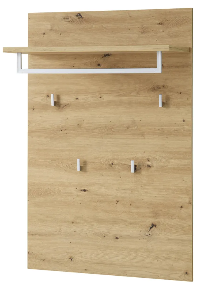 Garderobenpaneel 78 x 117 x 30 cm braun/silberfarbig