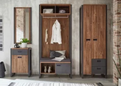 Garderobenpaneel DETROIT 90 x 138 cm Spiegelglas/braun/anthrazit