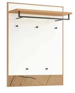 Garderobenpaneel KASTINA 83 x 109 cm Eiche Bianco/ Lack weiß