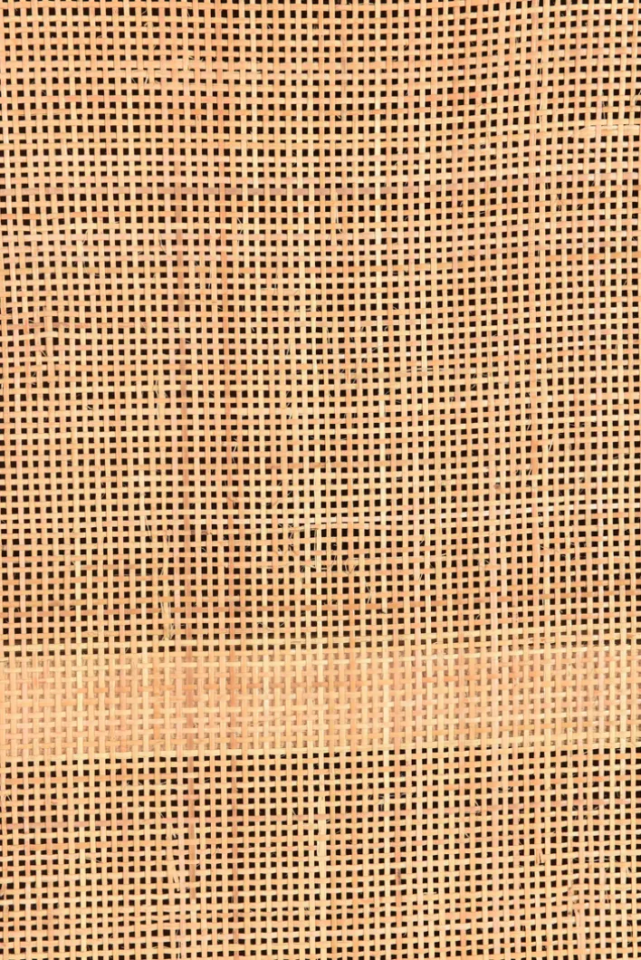 Garderobenschrank 80 x 180 cm Mango lackiert mit Rattan-Front