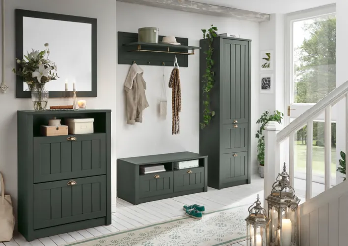 Garderobenschrank ASCOT 60 x 204 cm grün/goldfarbig