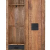 Garderobenschrank BARNEY 110 x 186 cm Mango massiv sägerau, gebeizt, lackiert/schwarz