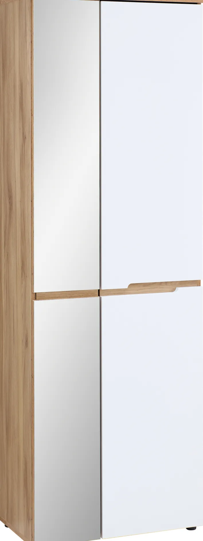 Garderobenschrank CLYDE 65 x 192 cm weiß supermatt/Mauvella-Oak-Dekor