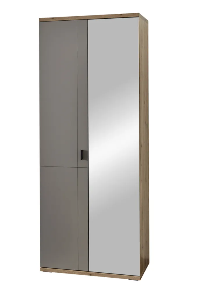 Garderobenschrank FINA 80 x 200 cm Eiche-Artisan-Dekor braun/Basalt-grau-Dekor