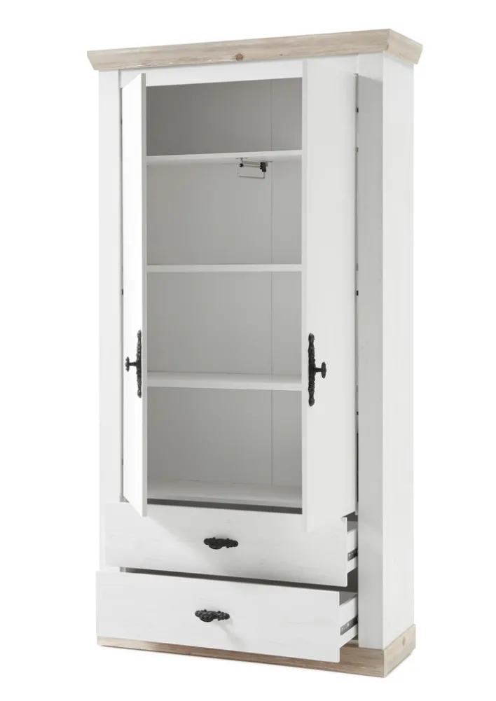 Garderobenschrank FLORENZ 107 x 201 cm weiß/braun