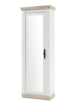 Garderobenschrank FLORENZ mit Spiegel 73 x 201 cm weiß/braun