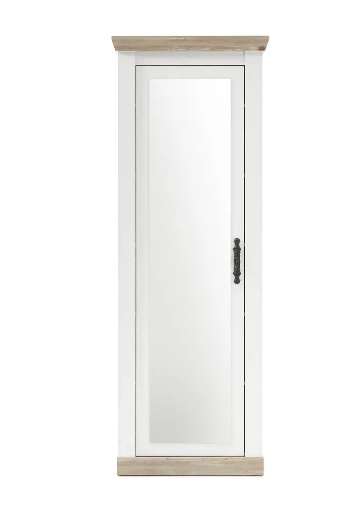 Garderobenschrank FLORENZ mit Spiegel 73 x 201 cm weiß/braun