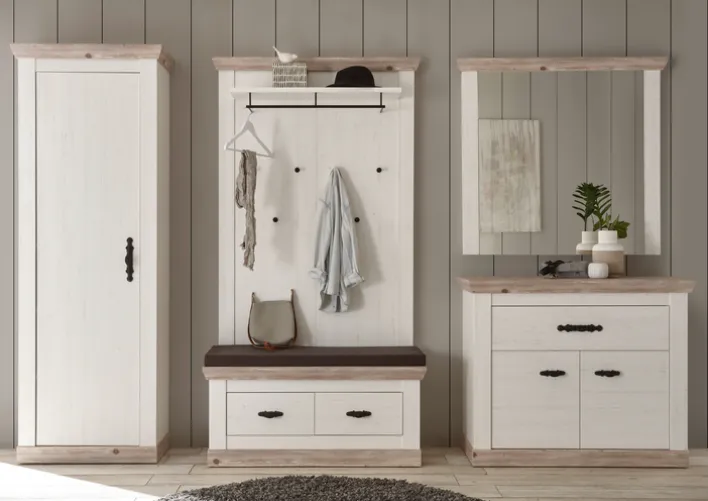 Garderobenschrank FLORENZ 73 x 201 cm weiß/braun