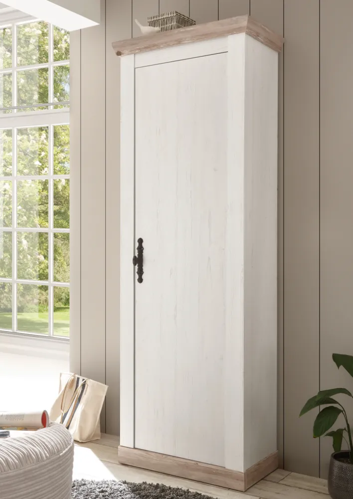 Garderobenschrank FLORENZ 73 x 201 cm weiß/braun