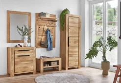 Garderobenschrank  JURIA 67 x 199 cm Eiche massiv/Eiche furniert