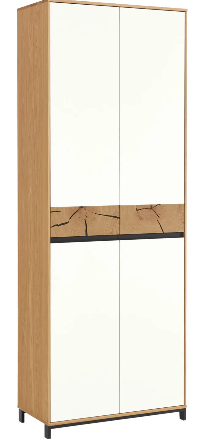 Garderobenschrank KASTINA Eiche Bianco/ Lack weiß
