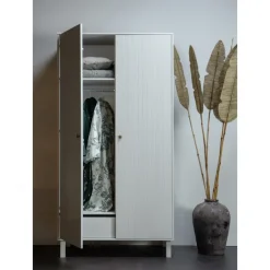 Garderobenschrank MADU 100 x 195 cm cloud grey/goldfarbig