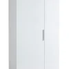 Garderobenschrank MUNDI 83 x 189 cm Weiß Hochglanz/Eiche-Riviera-Dekor