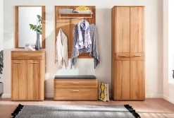 Garderobenschrank VEDURA 65 x 197 x 38 cm Teilmassiv braun