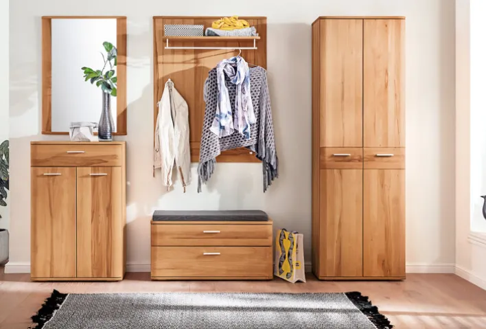 Garderobenschrank VEDURA 65 x 197 x 38 cm Teilmassiv braun