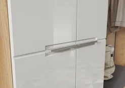 Garderobenschrank LEVI 60 x 198 cm weiß Hochglanz/braun