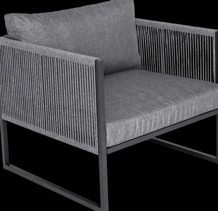 Garten FLAIR Loungesessel Outdoor RENO anthrazit /Rope grau