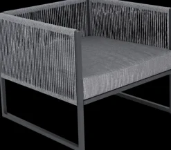 Garten FLAIR Loungesessel Outdoor RENO anthrazit /Rope grau