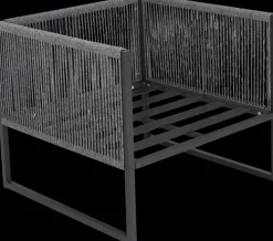 Garten FLAIR Loungesessel Outdoor RENO anthrazit /Rope grau