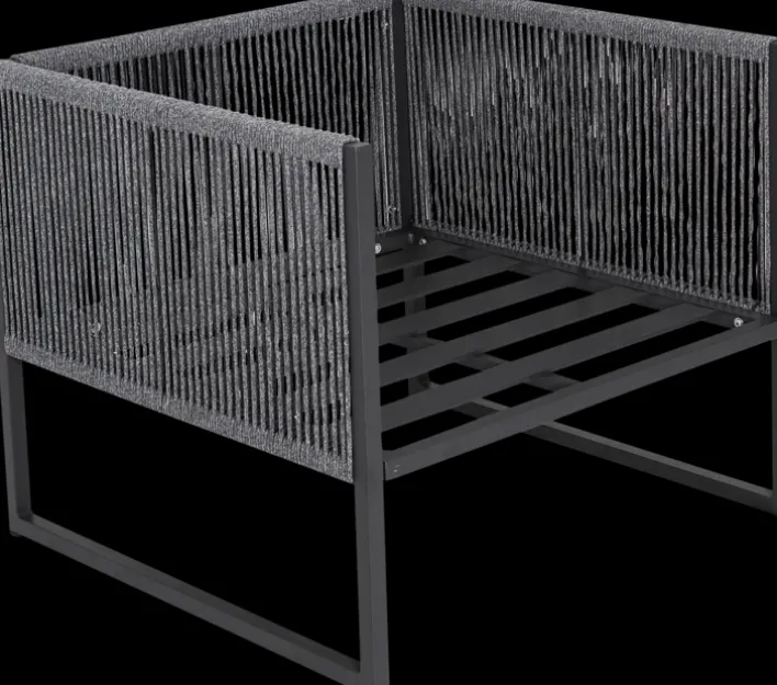 Garten FLAIR Loungesessel Outdoor RENO anthrazit /Rope grau