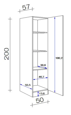 Geschirrschrank RALPH San Remo Eiche /grau