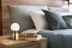 GLOBO Akku LED Tischlampe JULSY messingfarbig /klar