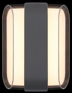 GLOBO LED Außenwandleuchte PLIXON oval anthrazit