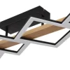 GLOBO LED Deckenlampe DUSTIN 92 x 30 cm Holzoptik