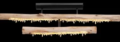GLOBO LED Deckenlampe FELICITAS 100 cm schwarz /Holz