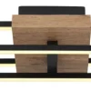 GLOBO LED Deckenlampe KENDRA 60 cm Holzoptik