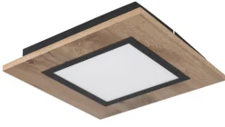 GLOBO LED Deckenlampe LEA 30 x 30 cm Holzoptik