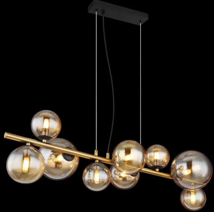 GLOBO LED Retrofit Balkenpendel RIHA 9-flg messingfarbig /amber